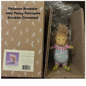 Patience Brewster Mini Pansy Porcupine Krinkles Ornament